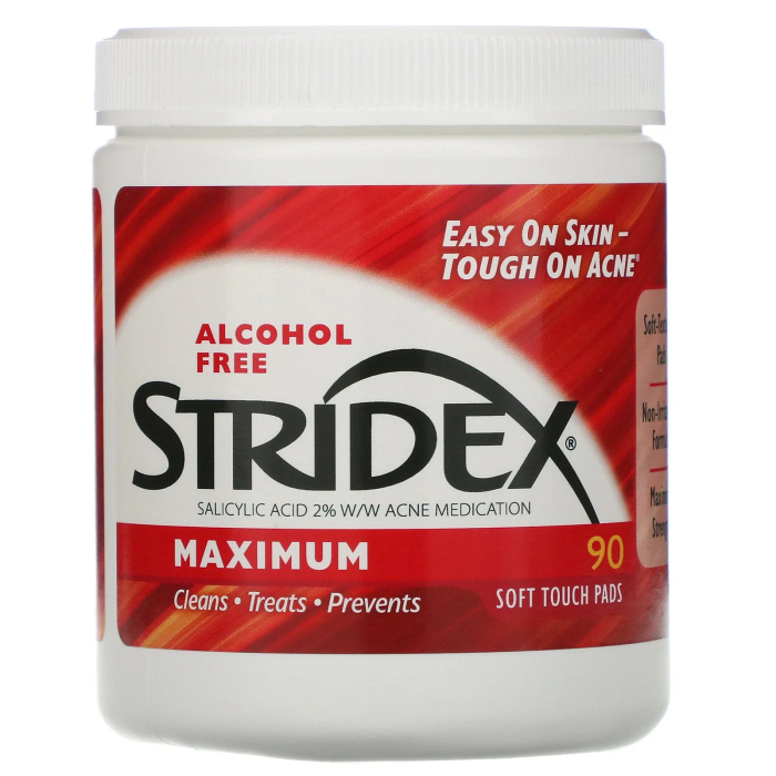 Stridex, Single-Step Acne Control (Maximum 2% Salicylic Acid) Alcohol Free 